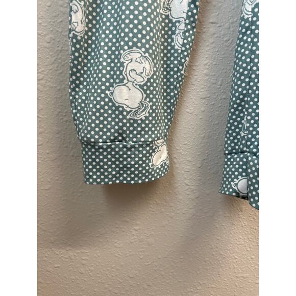 Snoopy Peanuts Charlie Brown Jogger Pant Sleepwear Lounge Set Soft Green Medium - Picture 8 of 11